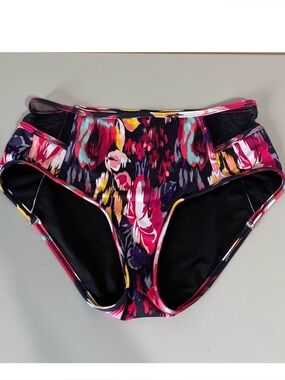 LA VIE EN ROSE Floral w/ Mesh Bikini Bottoms!!!  High Waisted!!! Size M
